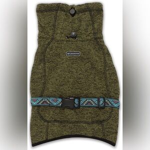 Wilderdog Olive Green Dog Coat Sweater Harness Large